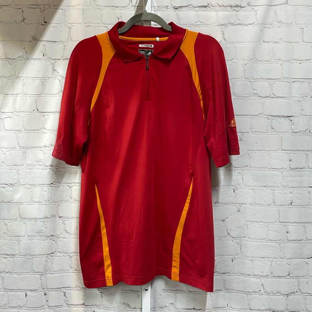 Adidas climacool zip front reflective back polo medium shirt